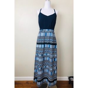 J. Crew Blue Patterned Maxi Dress